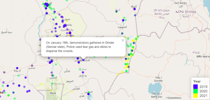 Interactive map of violent events